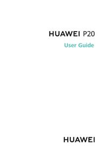 Huawei P20 manual. Smartphone Instructions.